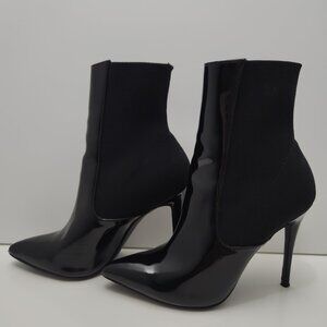 Steve Madden Divinity Bootie Ankle Boots Women Pointy Black High Heels Size 6.5